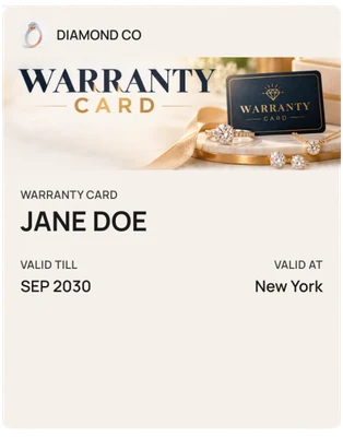 Product warranty card pass